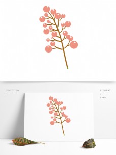 手绘粉色花卉PNG透明素材