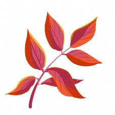 红色立体树叶