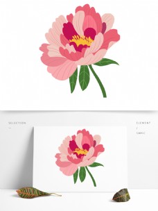 粉色水彩花卉透明装饰素材