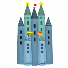 蓝色城堡建筑