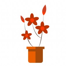 红色小花盆栽