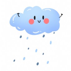 可爱儿童淡蓝色可爱卡通六一儿童节下雨云朵