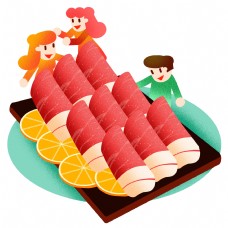 夏季涮锅牛肉卷