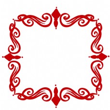 欧式边框欧式红色花纹边框
