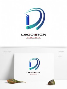 科技标志科技企业LOGO房地产标志D字母