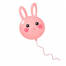 红色球粉红色呆萌可爱六一儿童节兔子气球