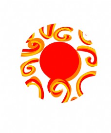 不规则图形中国风太阳图腾