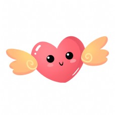 可爱儿童粉红色可爱六一儿童节爱心翅膀