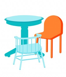 餐厅餐桌彩色桌椅