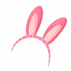 粉红色唯美可爱六一儿童节兔耳发箍