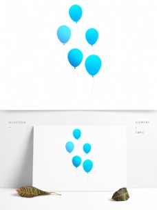 蓝色喜庆气球卡通透明素材