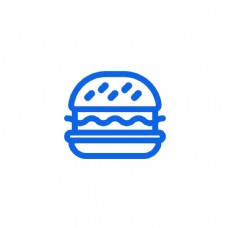 蓝色线描汉堡