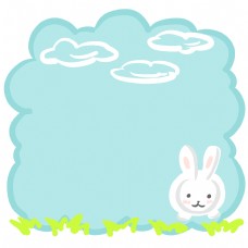 卡通动物小白兔边框