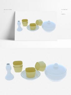 陶瓷方形碗碟套装