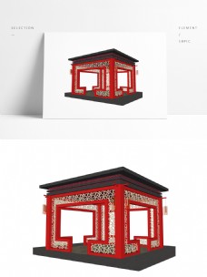 草图大师模型现代中式方厅SU模型