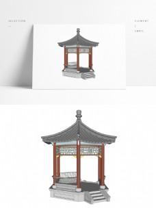 中式凉亭SU三维模型