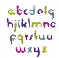 彩色画笔刷风格字母