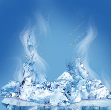 PSD分层素材蓝色冰块背景素材分层图