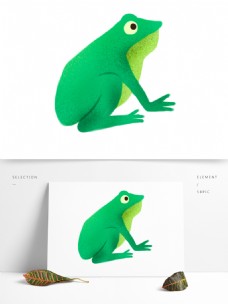 卡通简约绿色青蛙装饰素材