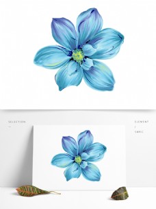 花饰蓝色花朵装饰素材