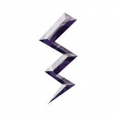 蒸汽波立体闪电标志紫色未来感