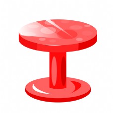 红色圆形凳子