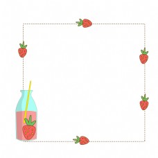草莓果汁边框