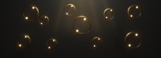 C4D黑金3D圆环发光小球背景