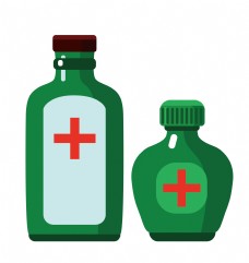 医药绿色医疗药瓶