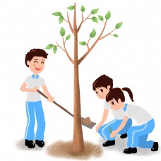 孩子劳动节之校园植树