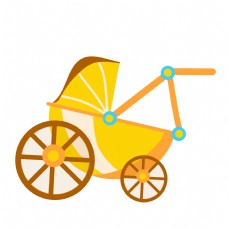 黄色婴儿推车