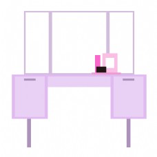 化妆品紫色立体梳妆台