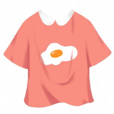 夏日粉色煎蛋可爱印花短袖