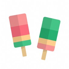 夏日清凉糖果色冰棒元素