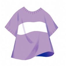 夏日紫色白条可爱印花短袖