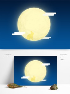 创意天空月亮绘画