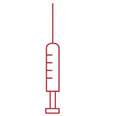 红色医疗针管元素