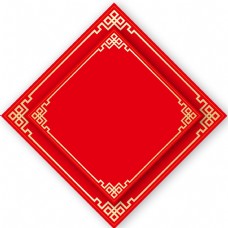 红色剪纸文本框装饰