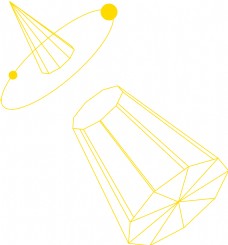 黄色线条框架几何