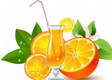 新鲜水果精美水果杯新鲜橙子美味设计素材