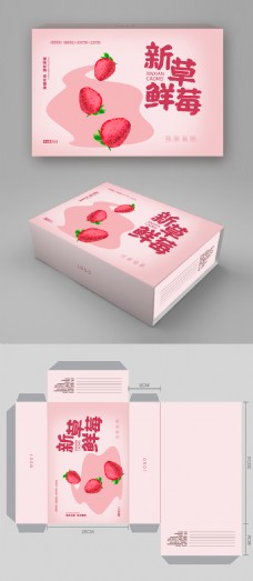 包装设计简约大气草莓包装盒设计