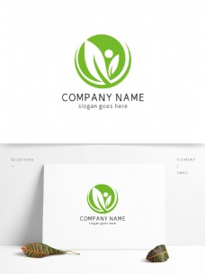 绿树绿色圆形树叶创意简单logo