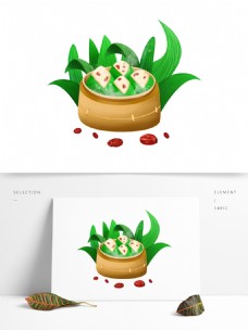 端午节包粽子插画png设计素材元素图片
