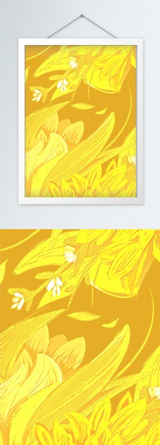 904288轻奢金色植物竖版装饰画