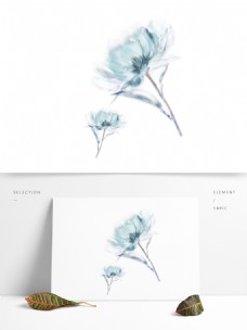 透明质感一朵花插画设计