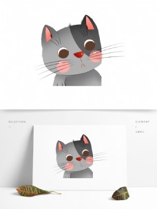 可爱猫咪卡通透明素材