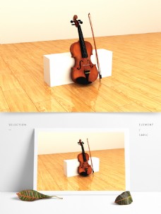 写实风格小提琴模型