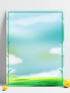 绿色环保彩绘绿色模板环保边框背景素材