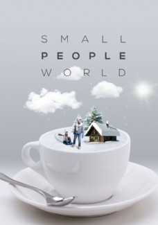 咖啡杯小人世界海报
