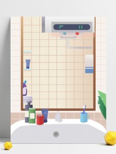浴室洗漱家具背景